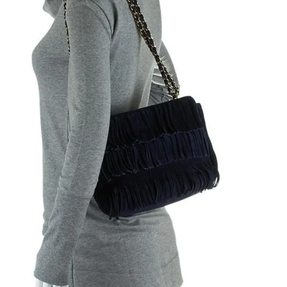 SALE💥Tory Burch Fringe Farrah Suede Purse - Picture 3 of 16